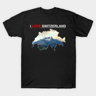 I Love Switzerland Map Mountains T-Shirt